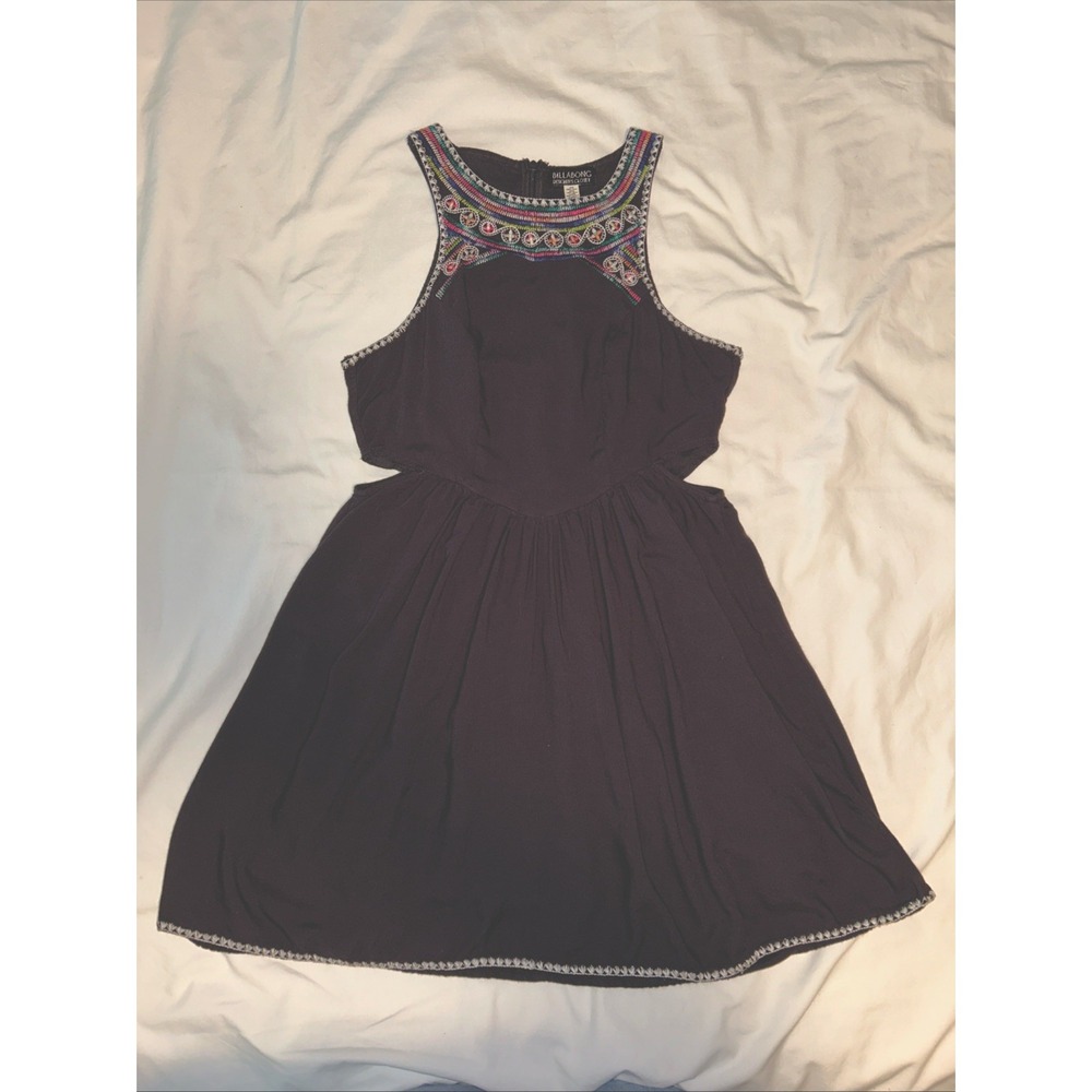 Billabong Designer‎ Closet Women's Size M Navy Boho Cut Out Short Dress